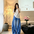 Summer Casual Versatile Shirred Drapey Loose Elastic Pants