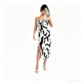 Amazon Printed Fitted Camisole Slit Dress, 2026