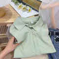Korean Gentle Long Sleeve Lightweight Loose Cardigan + Shirt