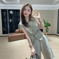 Summer Waist-Tie Pleated Shirt