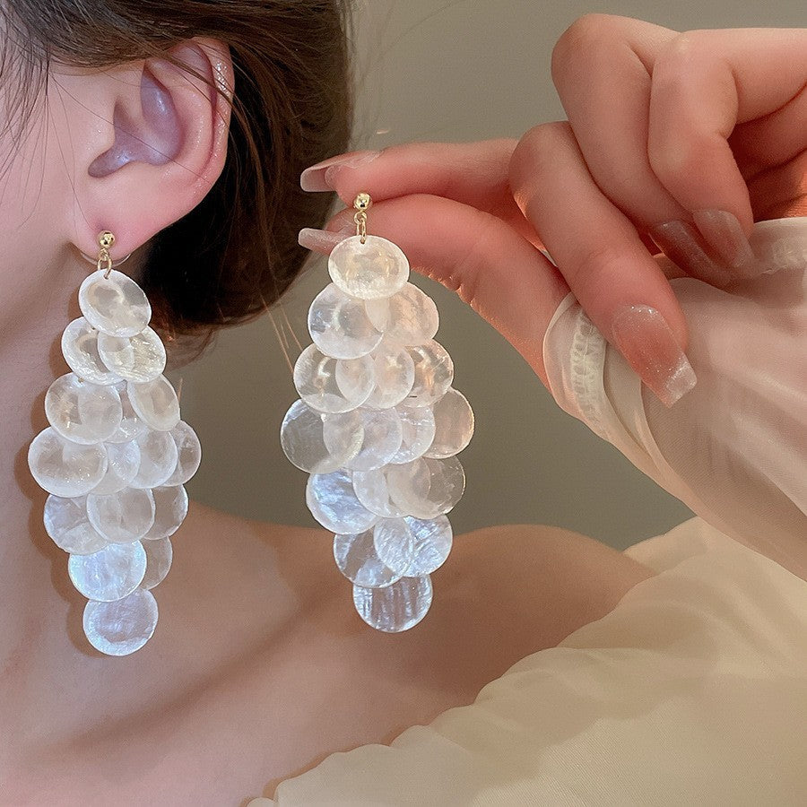 Shell Tassel Drop Earrings - view 7