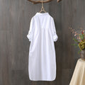 Korean Cotton Embroidered Long Sleeve Casual Shirt, Sun Protection