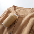 Women's Fall Korean Relaxed Plus Size Knit Wool Crew Neck Loose Sweater + Cardigan + - Black