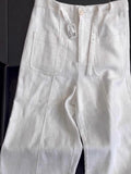 Casual Plus Size Linen Cotton Straight Leg Vest + Tank Top + Pants 2-Piece Set