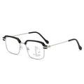 Men Formal Black Gold Square Frame Progressive Photochromic Reading Glasses Distance-Near Dual Anti-Blue Elderly Reading Glasses
