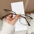 New Light-Changing Metal Half Brow Frame Glasses Formal Frame Anti-Blue Retro Frame Trendy Men Si Pattern Plano