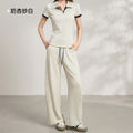 Summer Korean Casual Drapey Wide Leg Pants + Pants + Top Set