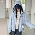 Girls' Star Decor Zip Hardshell Jacket - Fall New Style