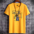 white large size men's short-sleeved t-shirt new half-sleeved clothes trendy body shirts for men and