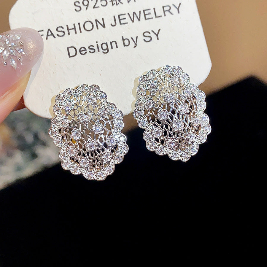 Rhinestone Butterfly Stud Earrings - view 10