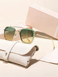 Pair Bridge Metal Sunglasses Western Fashionable Trendy New Unisex Personality Versatile Driving Sun-Proof Premium Sunglasses