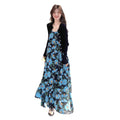 Blue Floral Camisole Beach Long Dress, Fairy Vacation
