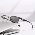 Light Feel Photochromic Presbyopia Glasses Auto Change Focus Glasses One Glasses Multi-Use Formal Half-Rim Glasses Anti-Blue-Light Reading