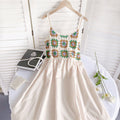Bohemian Ethnic Style Embroidered Camisole Mid-Length Dress