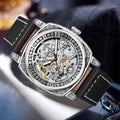 PINTIME Vintage Mechanical Watch Men Retro Openwork Mens Watch Niche Premium Formal Mens Watch