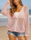 Summer Fashion Knit Long Sleeve Hollow-Out Set