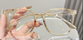 Stud Square Frame Glasses Women Overseas Bare Face Black Frame Blue-Light Glasses Student Fashionable Versatile Wear Jewelry Glasses Frame