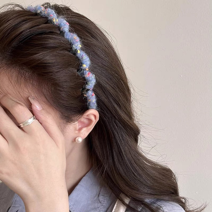 Korean Colorful Wavy Knit Headband - view 4