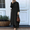 Elegant Long Sleeve Loose Shirt + Pants 2-Piece Set