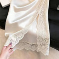 Summer Elegant Satin Lace Slit Skirt
