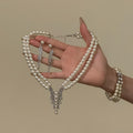Sophie Miss French Retro Sparkle Zircon Pearl Necklace Evening Gown Accessory Clavicle Chain Women Design Detail Niche