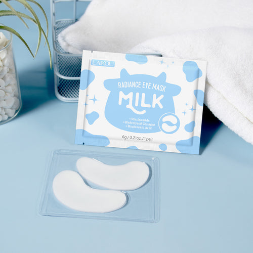 亚马逊跨境LAIKOU牛奶保湿单片眼膜贴6g滋润补水厂家现货eye mask