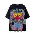 Cotton Sequin Cartoon T-Shirt - Sparkly Oversized Short Sleeve Top Women