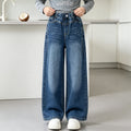 Kids' Slim Fit Wide-Leg Straight Jeans