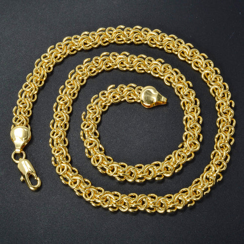 Western Hip-Hop Trendy Style Geometric Motif Fashionable Simple Gold Plated Bare Chain Coated 18K Gold Bracelet Clavicle Chain Set