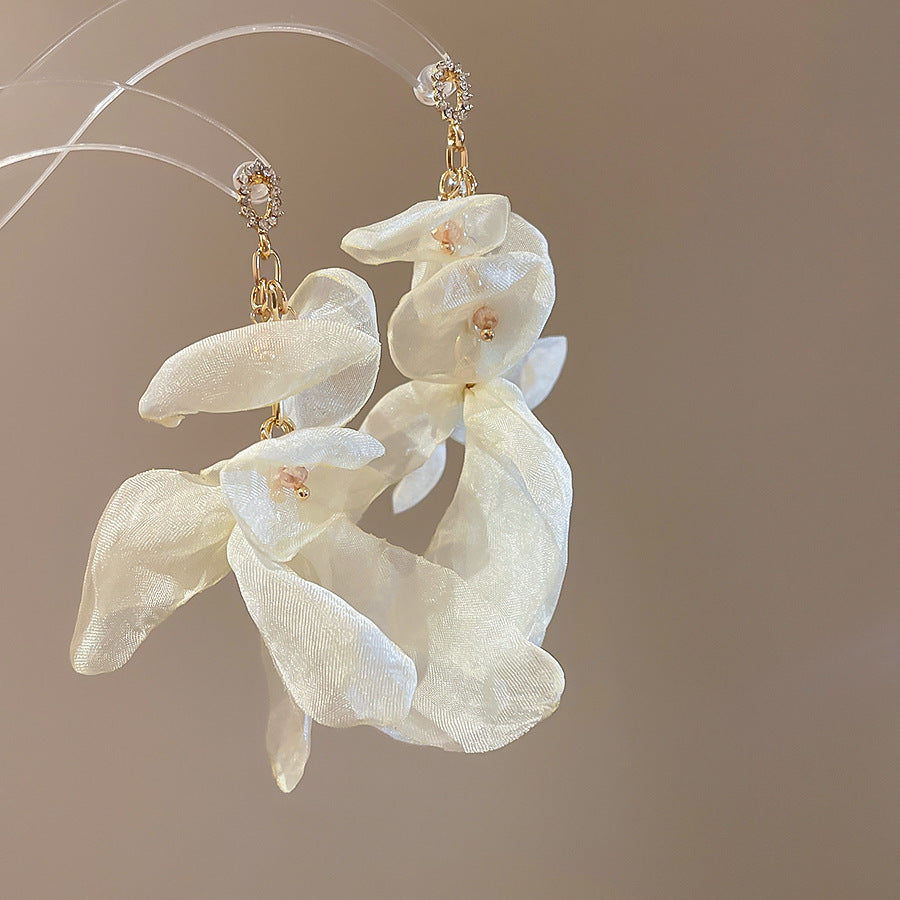French Shell Circle Pearl Hoop Earrings - view 4