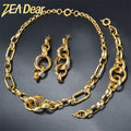 Middle East Overseas Niche Round Chain Necklace Bracelet Set Earrings Set Western Retro Choker Statement Necklace