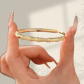 Cross-Border Hit Neo-Chinese Slub Bangle Women Rhinestone Ancient Craft Inherited Step Up Slub Solid Heart Bangle Accessory