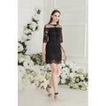 Marie Romantic Lace Off-Shoulder Bow Tie Dress 7390, Clearance