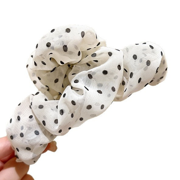 Korean Polka Dot Fabric Hair Claw Clip - view 5