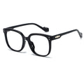 Photochromic Anti-Blue-Light With Rx Student Finish Item Glasses Trendy Influencer Premium Slender Bare Face Black Frame Prescription Glasses