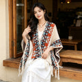 Women's Ethnic Shawl + Cape 2026 - Red