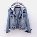 Women's Fall Korean Long Sleeve Cropped Jacket + Top 2026 | Trendy Jacket - Light Blue