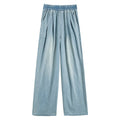 Summer Retro Tencel High Waist Lightweight Loose Wide Leg Pants