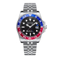 PINTIME Mens Watch GMT Dual Timezone Export Watch Men Precision Steel Formal Quartz Mens Watch Drop Ship