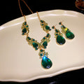 Star Fall One Room ~ Teardrop Fringe Jewelry Set Light Luxury Niche Banquet Clavicle Chain Wedding Gathering Ambience Necklace