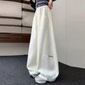 Girls' Embroidered Curved-Leg Wide Sweatpants