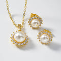 New Overseas Fashionable Inlaid Pearl Multi Style Creative Fresh Simple Necklace 2-Piece Set Overseas Pro Supply