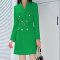 Women's Fall Korean Mid-Length Long Blazer + Jacket 2026 | Trendy Jacket - White