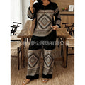 Women's Ethnic Long Sleeve Lace Trim Set 2026 | 2 Piece Outfit Set - White