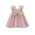 amazon rainbow wings mesh girls dress 2026 summer style flying sleeve baby princess dress puff skirt