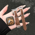Fits Apple watchs11 Watch Band New Metal Bangle Lychee Texture Spliced Leather s10 / 9 / 8 Wrist Strap Women