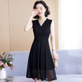 Black Mesh Sleeveless Dress, Petite Slimming 2026