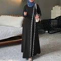 Women's Fall Casual Long Sleeve Patchwork Lace Trim Loose Dress 2026 - Blue