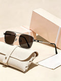 Pair Bridge Men Sunglasses Driving Sun-Proof Trendy Outing Metal Sunglasses Cool Versatile Personality Fashionable Sunglasses