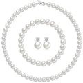 New Import Western Fashionable Accessory Light Luxury Elegant Pearl Choker Earrings Premium Elegant Necklace Set